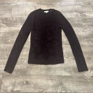 Vince Metallic Eyelash Knit Pullover Sweater Cherry Night Brown Sz. XS